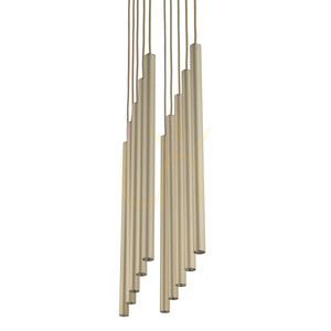 Ferro Sabia Champagner-Pendelleuchte, Leuchtenserie mit 10 XG9-Fassungen small 9