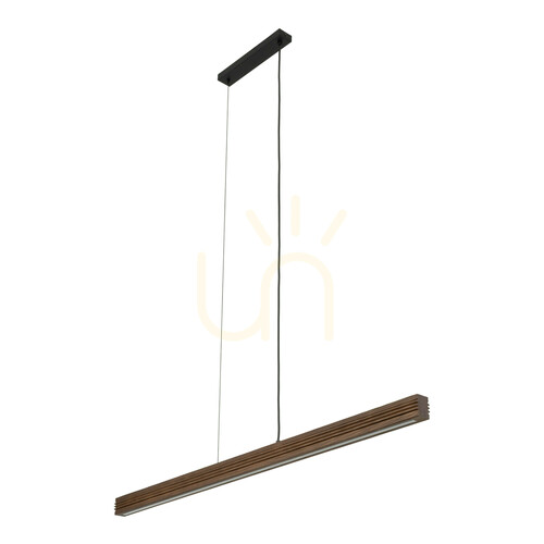 Prüfen Viga Wood LED-Pendelleuchte aus gebürstetem Kiefernholz und Walnussholz