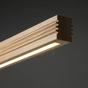 Viga Wood LED-Deckenleuchte aus gebürstetem Kiefernholz im Used-Look small 2