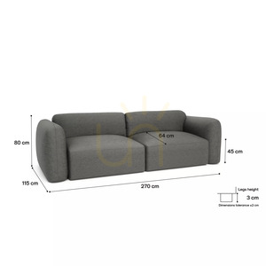 NORREBRO 3-Sitzer-Schlafsofa – Gray City Sofa small 5