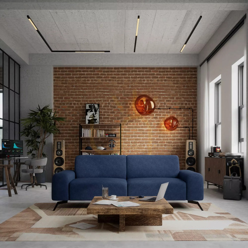 Prüfen SOHO Dreisitzer-Sofa – Dunkelblaues City-Sofa
