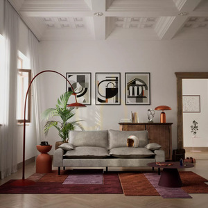 AVENTINE Zweisitzer-Sofa – Hellgraues City-Sofa small 1