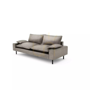 AVENTINE Zweisitzer-Sofa – Hellgraues City-Sofa small 3