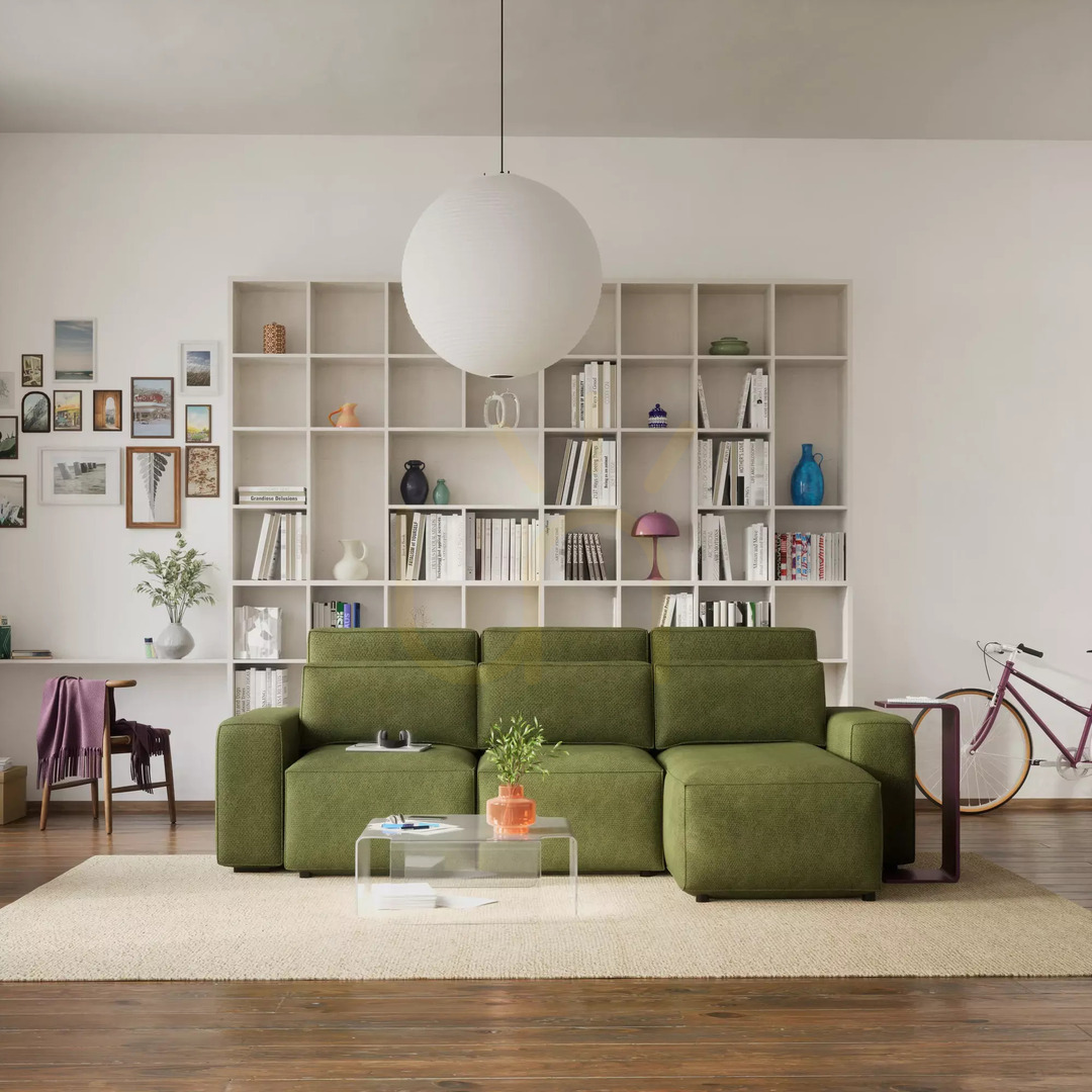 Aussicht JORDAAN Universal-Eck-Schlafsofa – Farbe: Khaki von City Sofa JORDAAN Universal-Eck-Schlafsofa – Farbe: Khaki von City Sofa