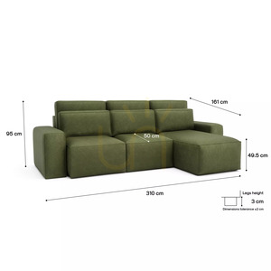 JORDAAN Universal-Eck-Schlafsofa – Farbe: Khaki von City Sofa 5 JORDAAN Universal-Eck-Schlafsofa – Farbe: Khaki von City Sofa small 5