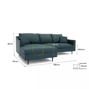 ALFAMA 4-Sitzer-Ecksofa – Dunkelblau, City Sofa small 4