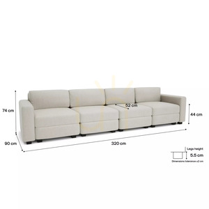 GRACIA 4-Sitzer-Modulsofa – Creme-Beige City Sofa small 4