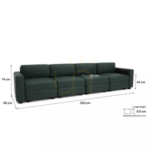 GRACIA 4-Sitzer-Modulsofa – Green City Sofa small 4