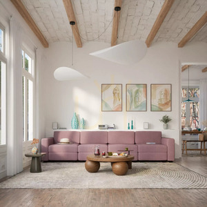 GRACIA 4-Sitzer-Modulsofa – Gedecktes Rosa von City Sofa small 1
