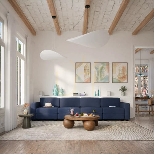 Prüfen GRACIA 4-Sitzer-Modulsofa – Dunkelblaues City-Sofa