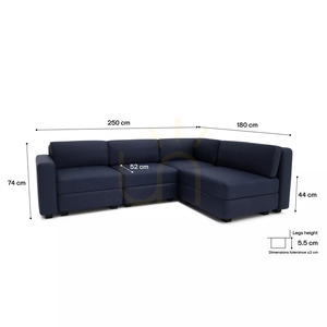 GRACIA 4-Sitzer-Ecksofa – City-Sofa in Dunkelblau small 4