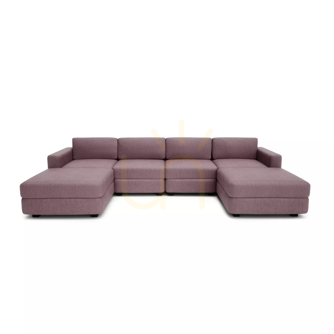 GRACIA Modular Sofa – U-shaped, 180 x 320 x 180 cm – muted pink, City Sofa
