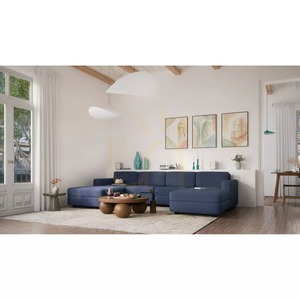 GRACIA Modulares Sofa – U-förmig, 180 x 320 x 180 cm – Dunkelblaues City-Sofa small 6
