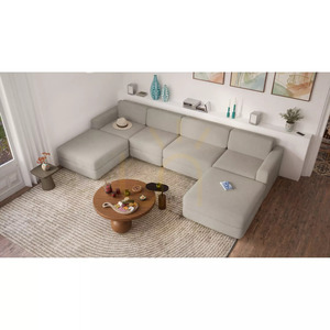 GRACIA Modulares Sofa – U-förmig, 180 x 340 x 180 cm – Beige-Graues City-Sofa small 5