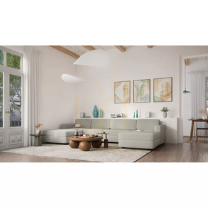 GRACIA Modulares Sofa – U-förmig, 180 x 340 x 180 cm – Beige-Graues City-Sofa small 6