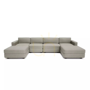GRACIA Modulares Sofa – U-förmig, 180 x 340 x 180 cm – Beige-Graues City-Sofa small 0
