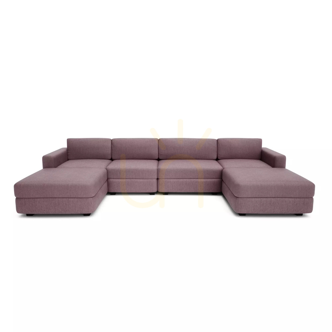 GRACIA Modulares Sofa – U-förmig, 180 x 340 x 180 cm – zartes Rosa, City Sofa