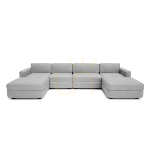 Prüfen GRACIA Modulares Sofa – U-förmig, 180 x 340 x 180 cm – City Sofa Grau
