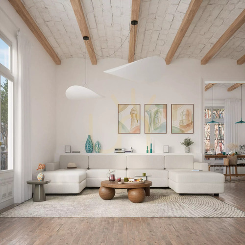 Prüfen GRACIA Modulares Sofa – U-förmig, 180 x 360 x 180 cm – creme-beiges City-Sofa