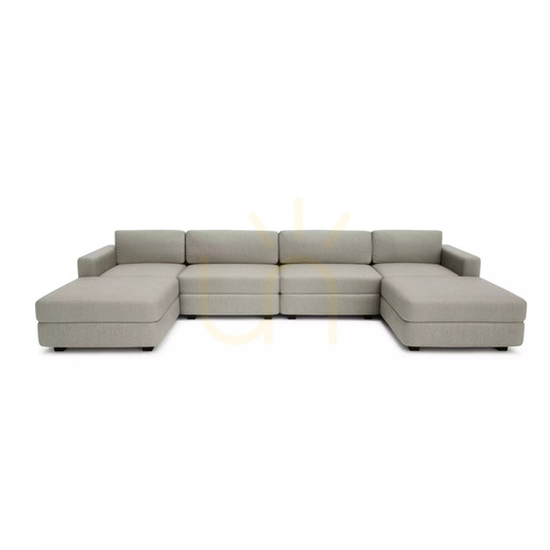 Prüfen GRACIA Modulares Sofa – U-förmig, 180 x 360 x 180 cm – Beige-Graues City-Sofa