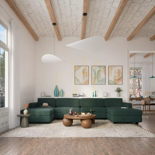 Prüfen GRACIA Modulares Sofa – U-förmig, 180 x 360 x 180 cm – Green City Sofa