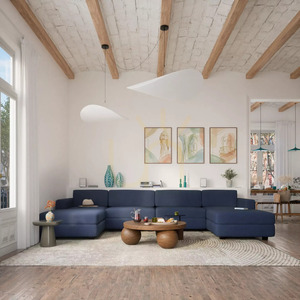GRACIA Modulares Sofa – U-förmig, 180 x 360 x 180 cm – Dunkelblaues City-Sofa small 1