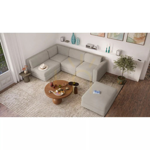 GRACIA Modulares Sofa – Endmodul – Beige-Graues City-Sofa small 5