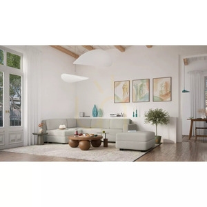 GRACIA Modulares Sofa – Endmodul – Beige-Graues City-Sofa small 6