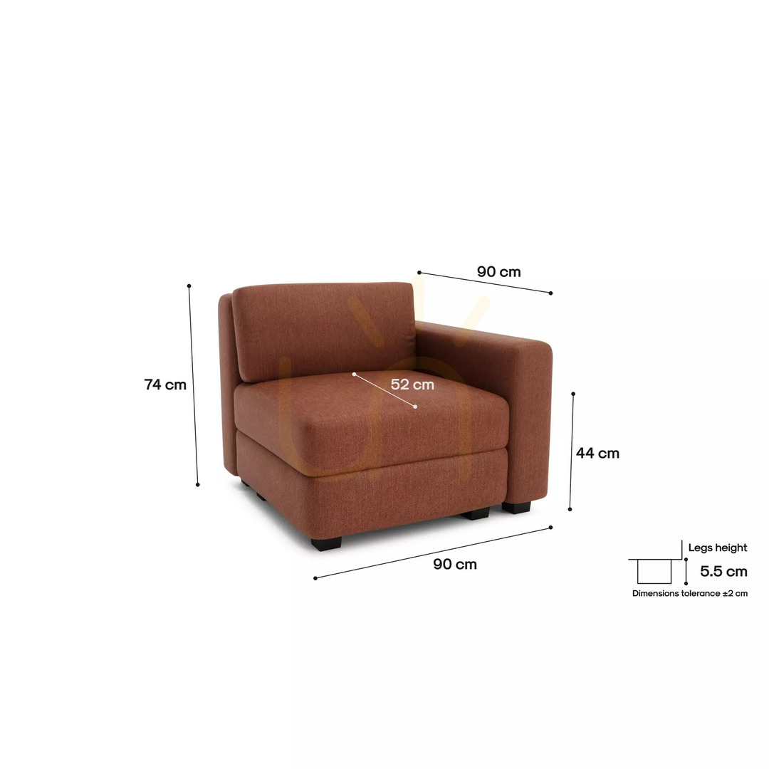 Zeige GRACIA Modulares Sofa – Endmodul – Farbe: Terrakotta von City Sofa GRACIA Modulares Sofa – Endmodul – Farbe: Terrakotta von City Sofa