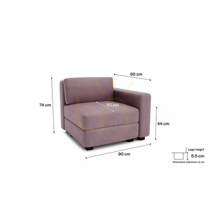 GRACIA Modulares Sofa – Endmodul – Farbe: Gedämpftes Rosa von City Sofa 4 GRACIA Modulares Sofa – Endmodul – Farbe: Gedämpftes Rosa von City Sofa small 4