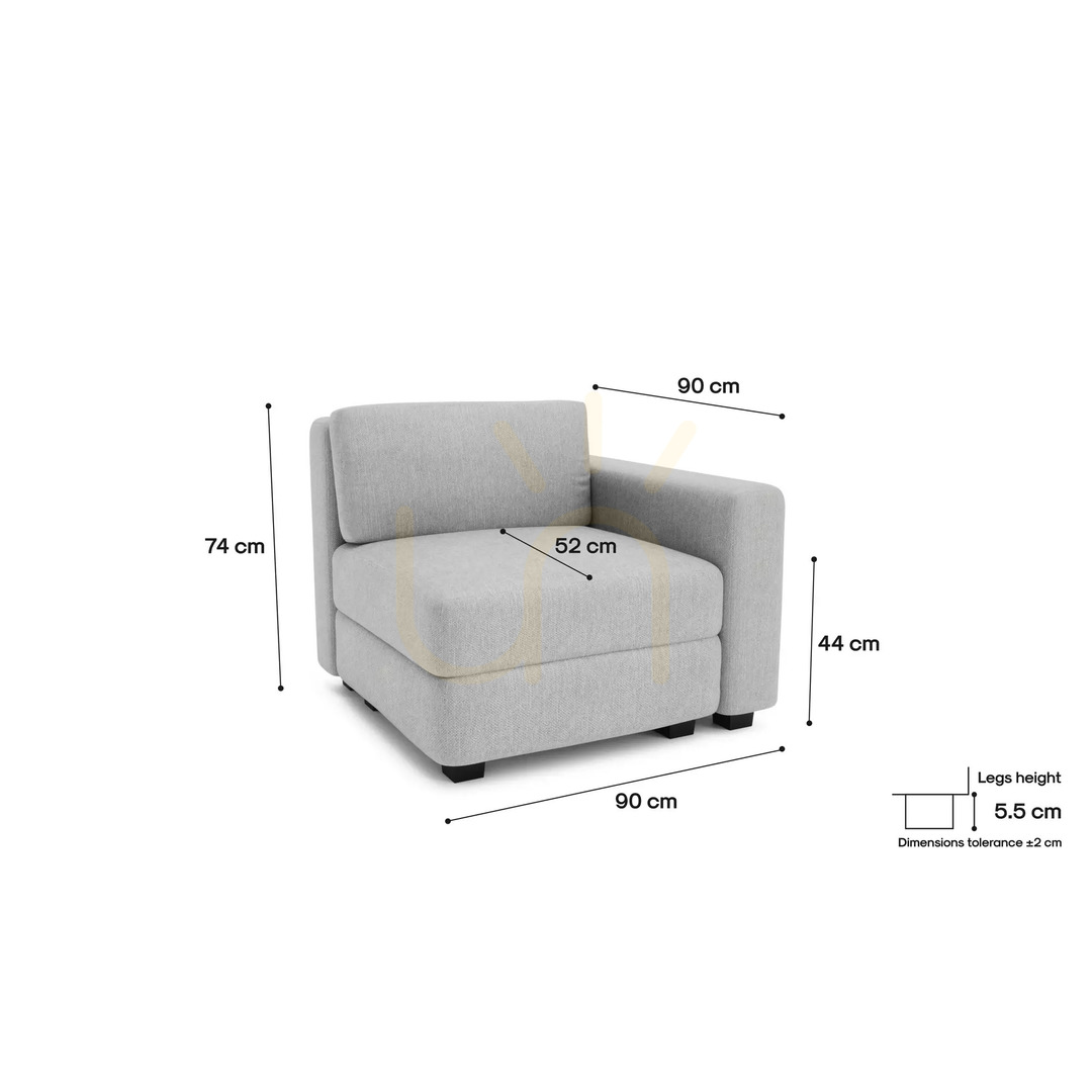 Zeige GRACIA Modulares Sofa – Endmodul – City Sofa Grau GRACIA Modulares Sofa – Endmodul – City Sofa Grau