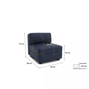 GRACIA Modulares Sofa – Einzelmodul – Dunkelblaues City-Sofa 4 GRACIA Modulares Sofa – Einzelmodul – Dunkelblaues City-Sofa small 4