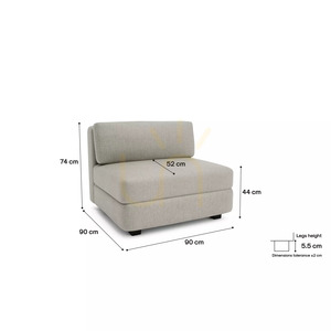 GRACIA Modulares Sofa – Großes Einzelmodul – Beige-graues City-Sofa small 4