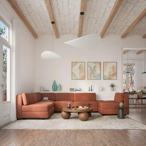 Prüfen GRACIA Modulares Sofa – Großes Einzelmodul – Farbe: Terrakotta von City Sofa