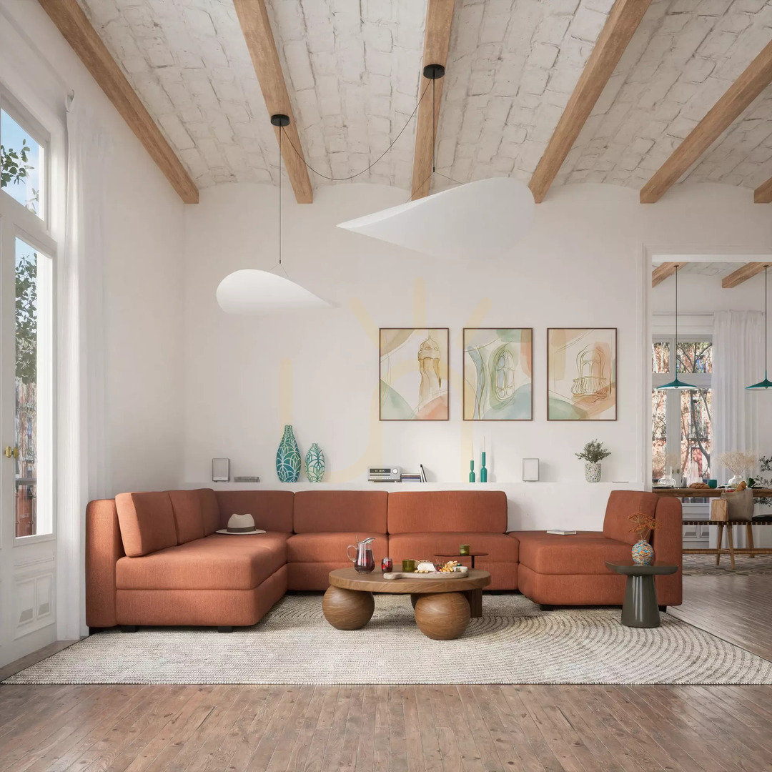Aussicht GRACIA Modulares Sofa – Großes Einzelmodul – Farbe: Terrakotta von City Sofa GRACIA Modulares Sofa – Großes Einzelmodul – Farbe: Terrakotta von City Sofa