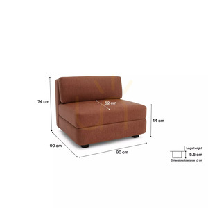 GRACIA Modulares Sofa – Großes Einzelmodul – Farbe: Terrakotta von City Sofa 4 GRACIA Modulares Sofa – Großes Einzelmodul – Farbe: Terrakotta von City Sofa small 4
