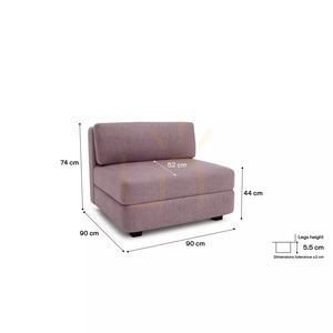 GRACIA Modulares Sofa – Großes Einzelmodul – Farbton „Muted Pink“ von City Sofa small 4