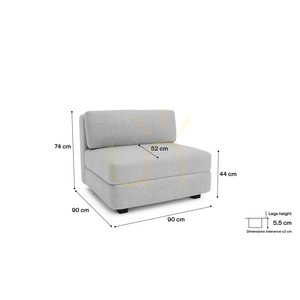 GRACIA Modulares Sofa – Großes Einzelmodul – City Sofa Grau small 4