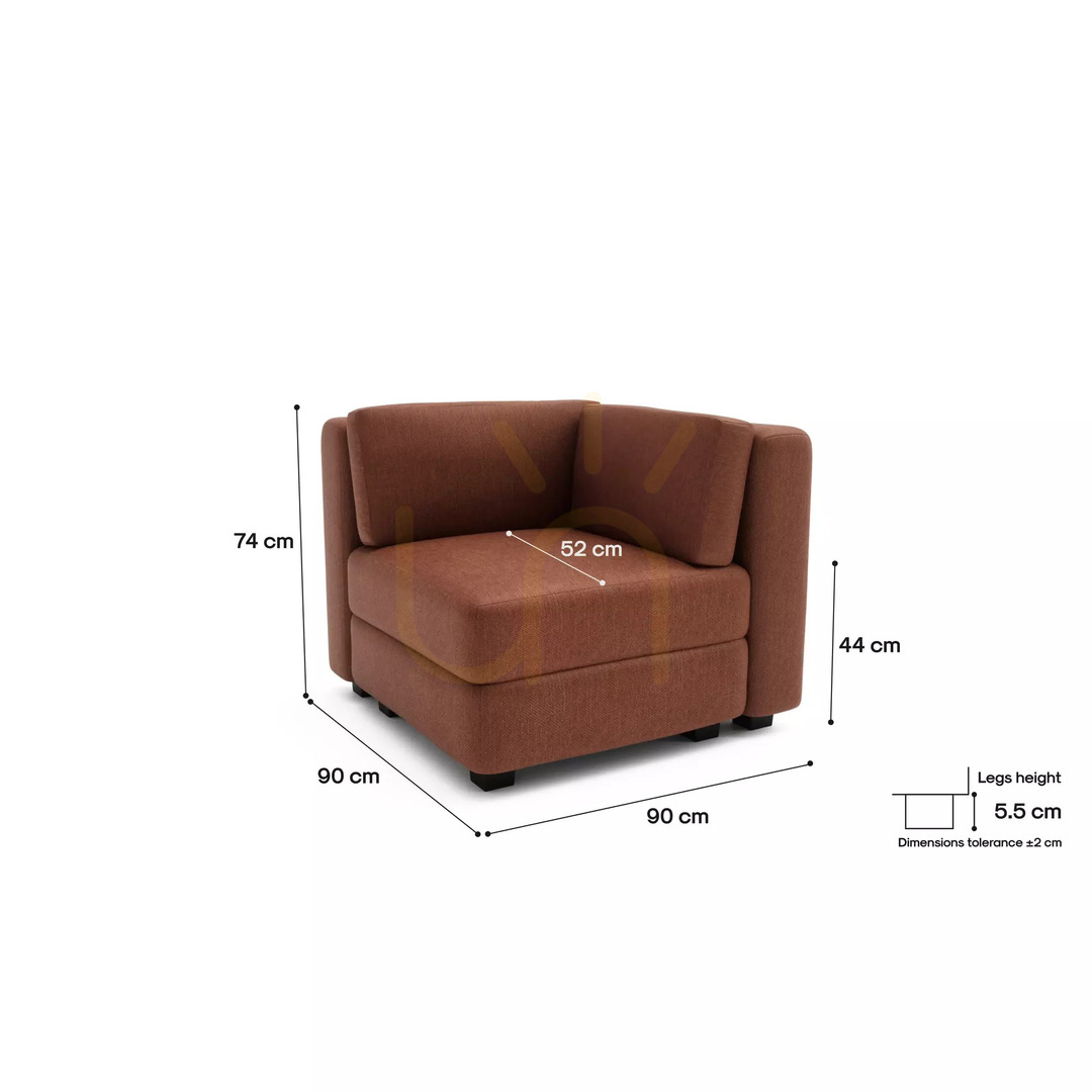 Zeige GRACIA Modulares Sofa – Eckmodul – Farbe: Terrakotta von City Sofa GRACIA Modulares Sofa – Eckmodul – Farbe: Terrakotta von City Sofa
