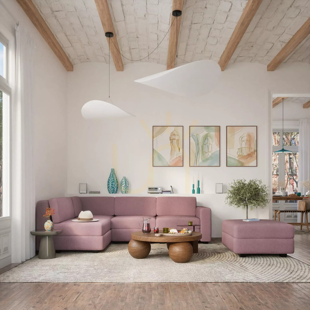 Prüfen GRACIA Modulares Sofa – Eckmodul – Farbe: Gedämpftes Rosa von City Sofa GRACIA Modulares Sofa – Eckmodul – Farbe: Gedämpftes Rosa von City Sofa