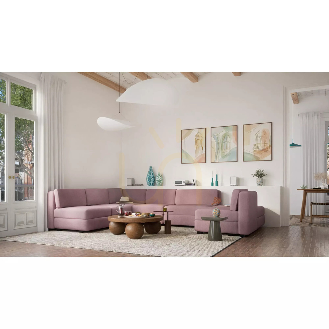 Zeige GRACIA Modulares Sofa – Eckmodul – Farbe: Gedämpftes Rosa von City Sofa GRACIA Modulares Sofa – Eckmodul – Farbe: Gedämpftes Rosa von City Sofa