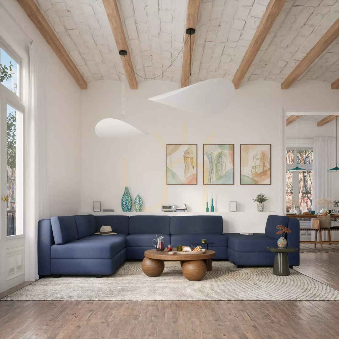 Aussicht GRACIA Modulares Sofa – Eckmodul – City-Sofa in Dunkelblau GRACIA Modulares Sofa – Eckmodul – City-Sofa in Dunkelblau