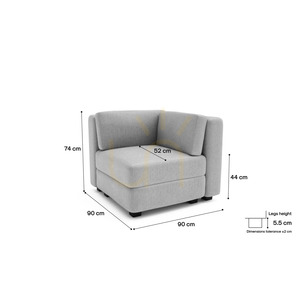 GRACIA Modulares Sofa – Eckmodul – City Sofa Grau 4 GRACIA Modulares Sofa – Eckmodul – City Sofa Grau small 4