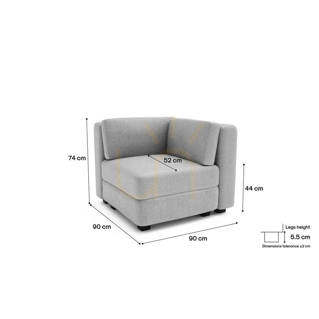 Zeige GRACIA Modulares Sofa – Eckmodul – City Sofa Grau GRACIA Modulares Sofa – Eckmodul – City Sofa Grau