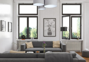 Classic Elements 60W E27 Deckenleuchte aus grau / weißem Filz