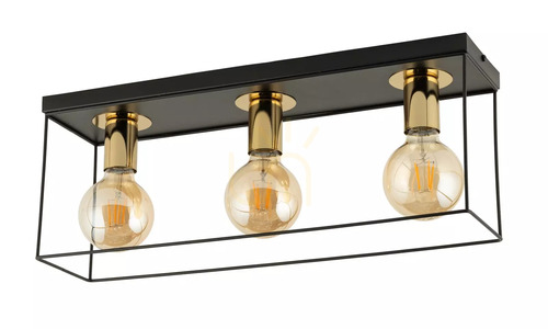 Prüfen Deckenleuchte Sigma VOX 3 Schwarz-Gold 3xE27 55 cm 40704