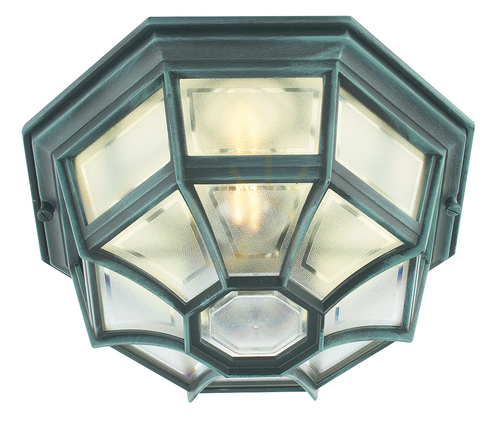 Prüfen NORLYS Latina 105BG Außen-Decken-/Wandleuchte, IP44, achteckig 29 cm, E27 max. 9 W LED, grüne Patina