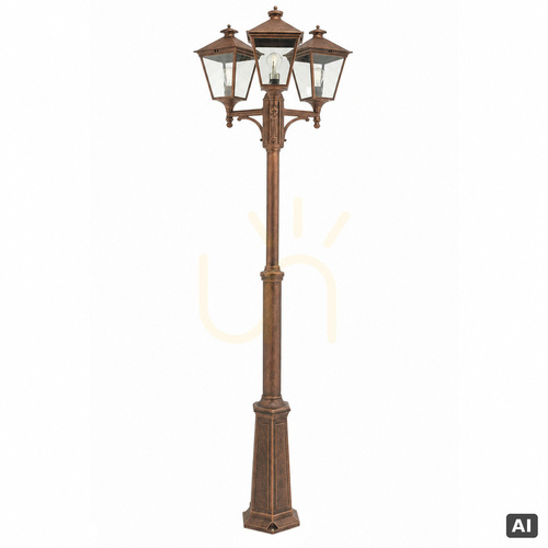 Prüfen Gartenlaterne LONDON 483BC 3 x E27 Kupferpatina NORLYS