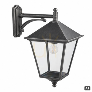 Außenwandleuchte Norlys London 493BS schwarz mit Silberpatina, E27, IP54 small 0