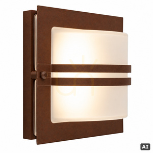 Außenwandleuchte Norlys Bern 651CS in Cortenstahl-Farbe, satiniertes Glas, E27 IP54 small 1